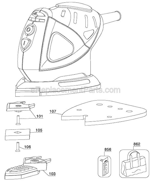 Page A Diagram and Parts List for MS550GB Type 1 Black and Decker Sander Polisher